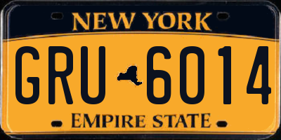 NY license plate GRU6014