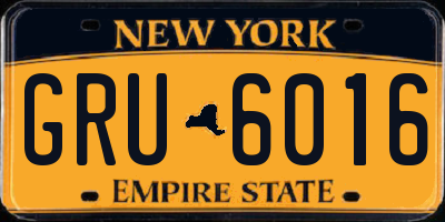 NY license plate GRU6016