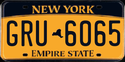 NY license plate GRU6065