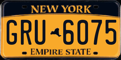 NY license plate GRU6075