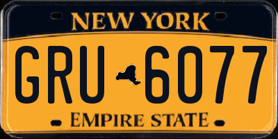 NY license plate GRU6077