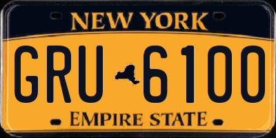 NY license plate GRU6100