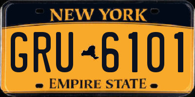 NY license plate GRU6101
