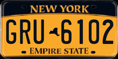 NY license plate GRU6102