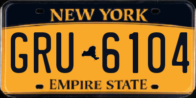 NY license plate GRU6104