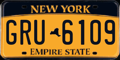 NY license plate GRU6109