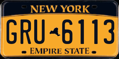 NY license plate GRU6113