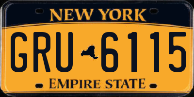 NY license plate GRU6115