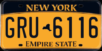 NY license plate GRU6116
