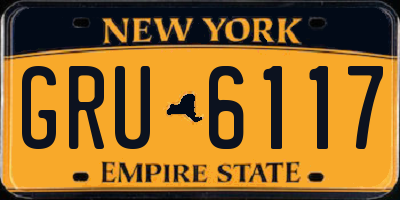 NY license plate GRU6117