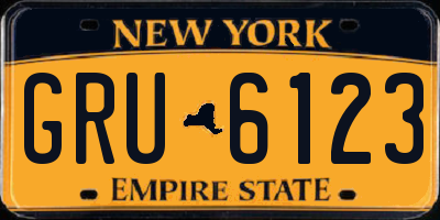 NY license plate GRU6123