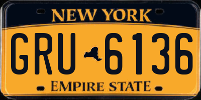 NY license plate GRU6136