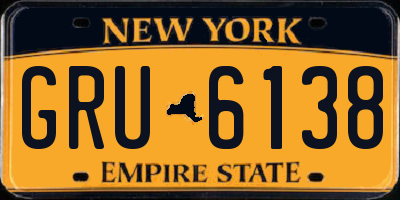 NY license plate GRU6138
