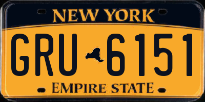 NY license plate GRU6151
