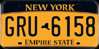 NY license plate GRU6158