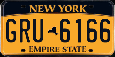NY license plate GRU6166