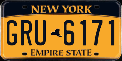 NY license plate GRU6171