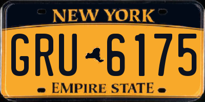NY license plate GRU6175