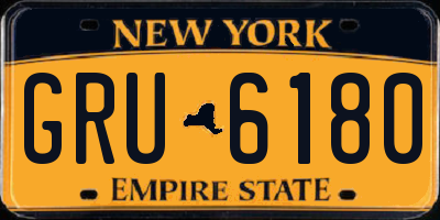 NY license plate GRU6180