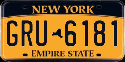 NY license plate GRU6181