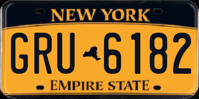 NY license plate GRU6182