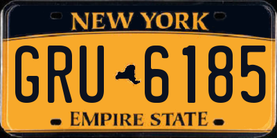 NY license plate GRU6185