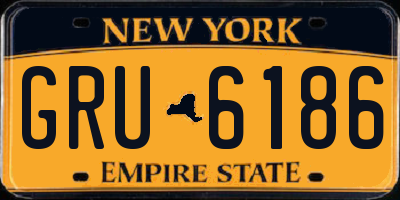 NY license plate GRU6186
