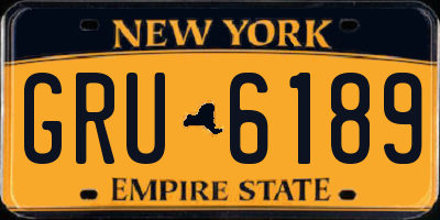 NY license plate GRU6189
