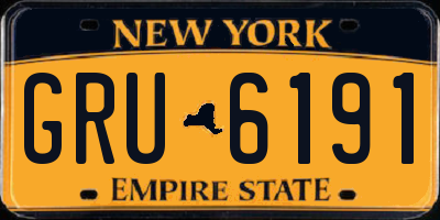 NY license plate GRU6191
