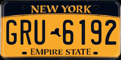 NY license plate GRU6192