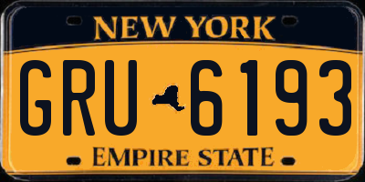 NY license plate GRU6193