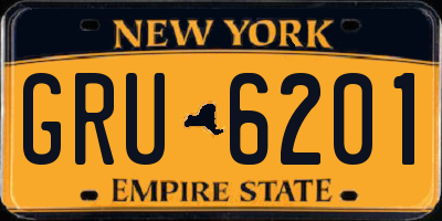 NY license plate GRU6201