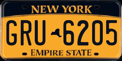 NY license plate GRU6205