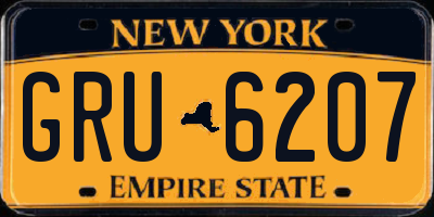 NY license plate GRU6207