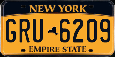 NY license plate GRU6209
