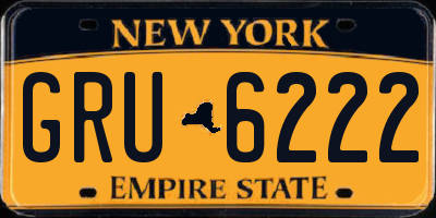 NY license plate GRU6222