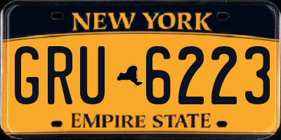 NY license plate GRU6223
