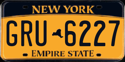 NY license plate GRU6227