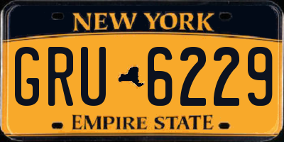 NY license plate GRU6229