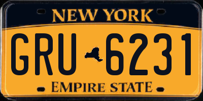 NY license plate GRU6231