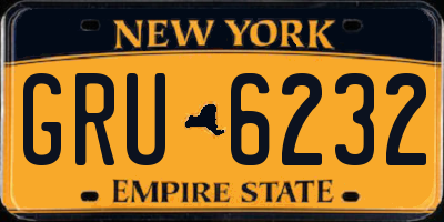 NY license plate GRU6232