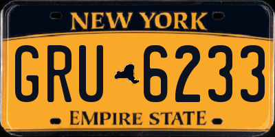 NY license plate GRU6233