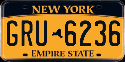 NY license plate GRU6236