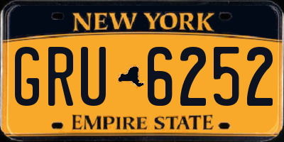 NY license plate GRU6252