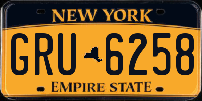 NY license plate GRU6258