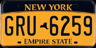 NY license plate GRU6259