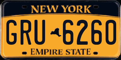 NY license plate GRU6260