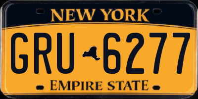 NY license plate GRU6277