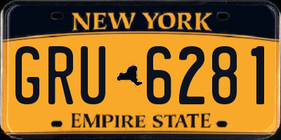 NY license plate GRU6281