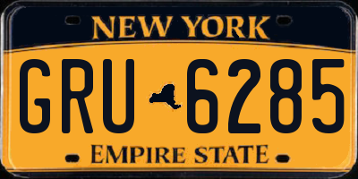 NY license plate GRU6285